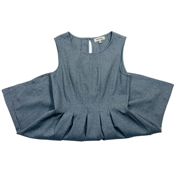 fit and flare cute sleeveless round neckline grey dress sz med Monteau - Picture 3 of 13